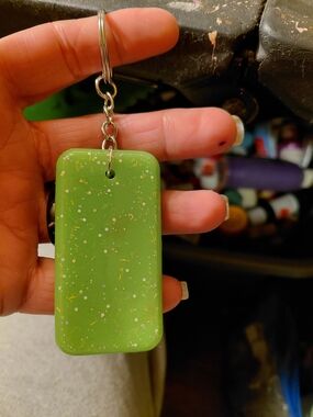 Speckled Green Resin Keychain Phone Charm